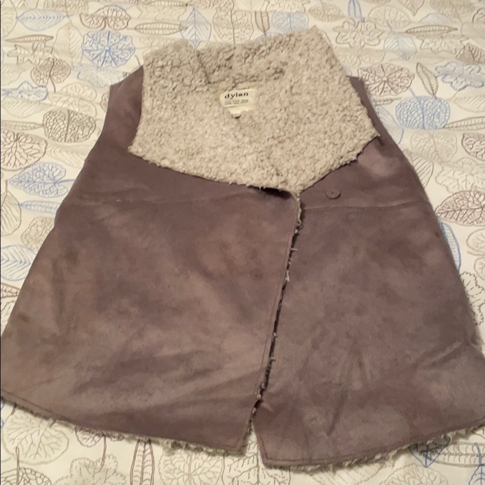 NWT Dylan byTrue Grit Sherpa Lined Faux Suede Vest